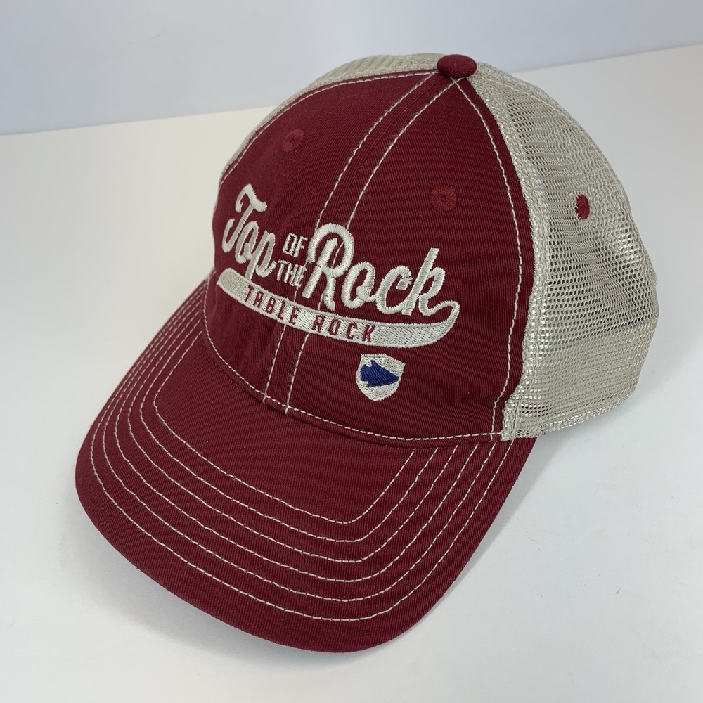 Top of the Rock Hat Table Rock Red Mesh Adjustable Snapback OSFM Baseball Cap
